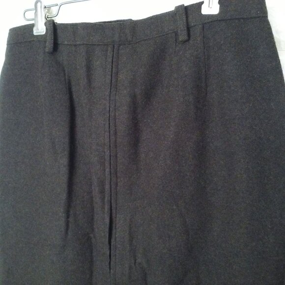 Vintage 60s Wiggle Pencil Skirt Lady-10 Wool Kick Pleat Metal Zip Top-Stitch - Picture 2 of 8